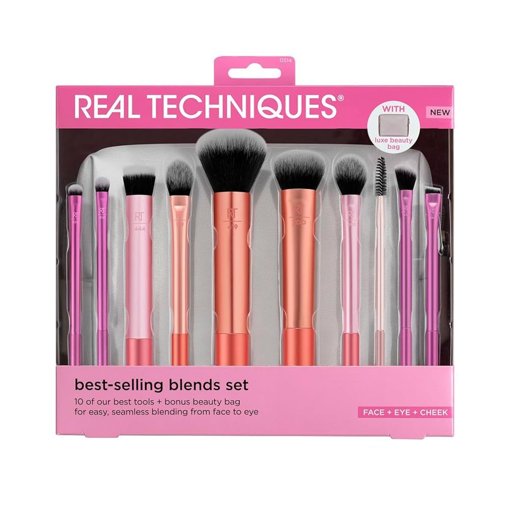 Real Technique 10 Brushes set with Beauty Bag