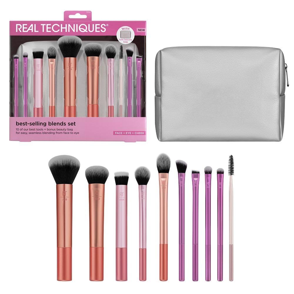 Real Technique 10 Brushes set with Beauty Bag