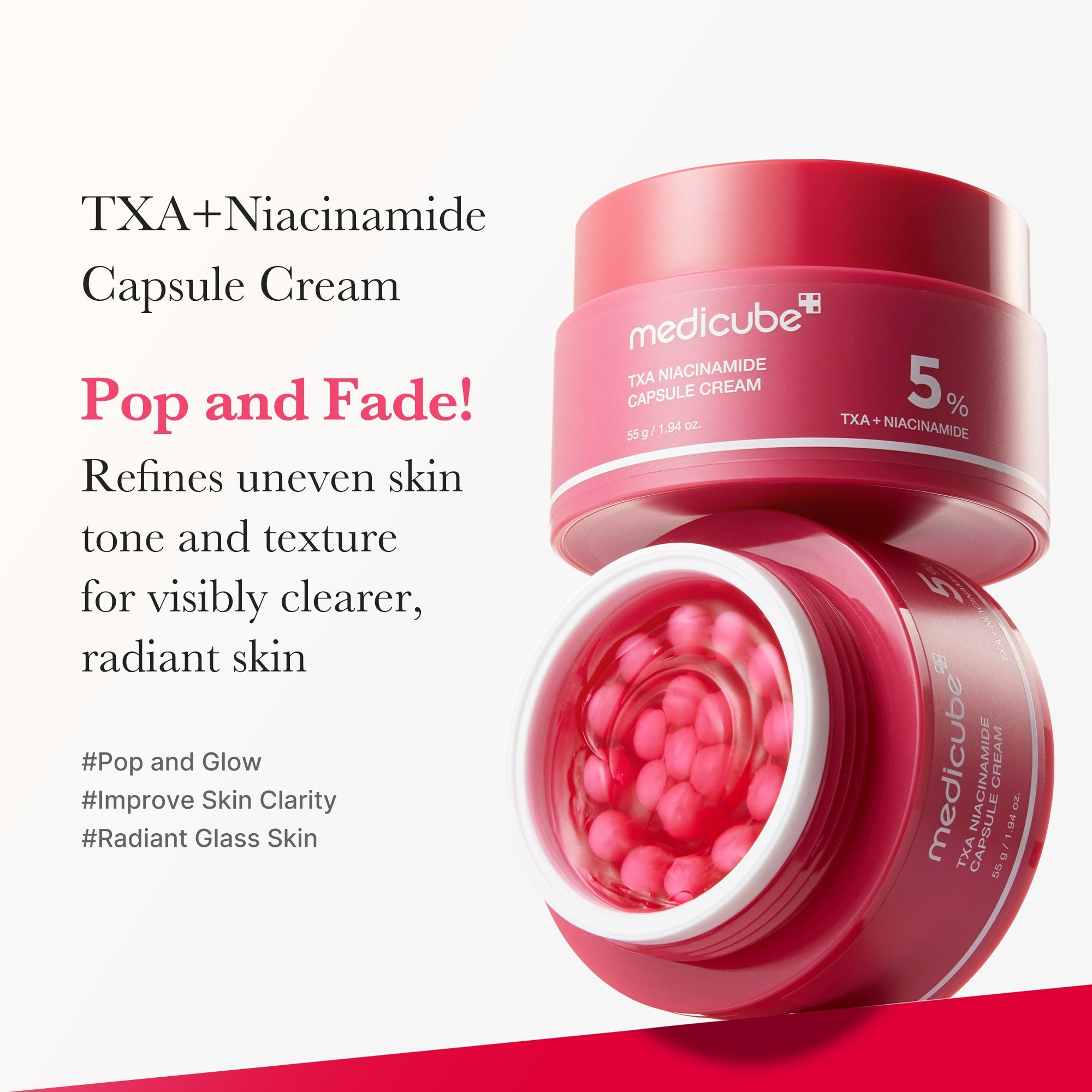 Medicube TXA Glow & Care Duo: TXA+Niacinamide 15% Glow Facial Serum and TXA+Niacinamide Capsule Cream